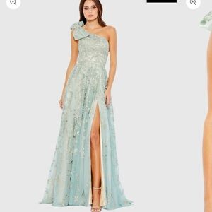 Mac Duggal Sage(seafoam) One-Shoulder Gown style #11177